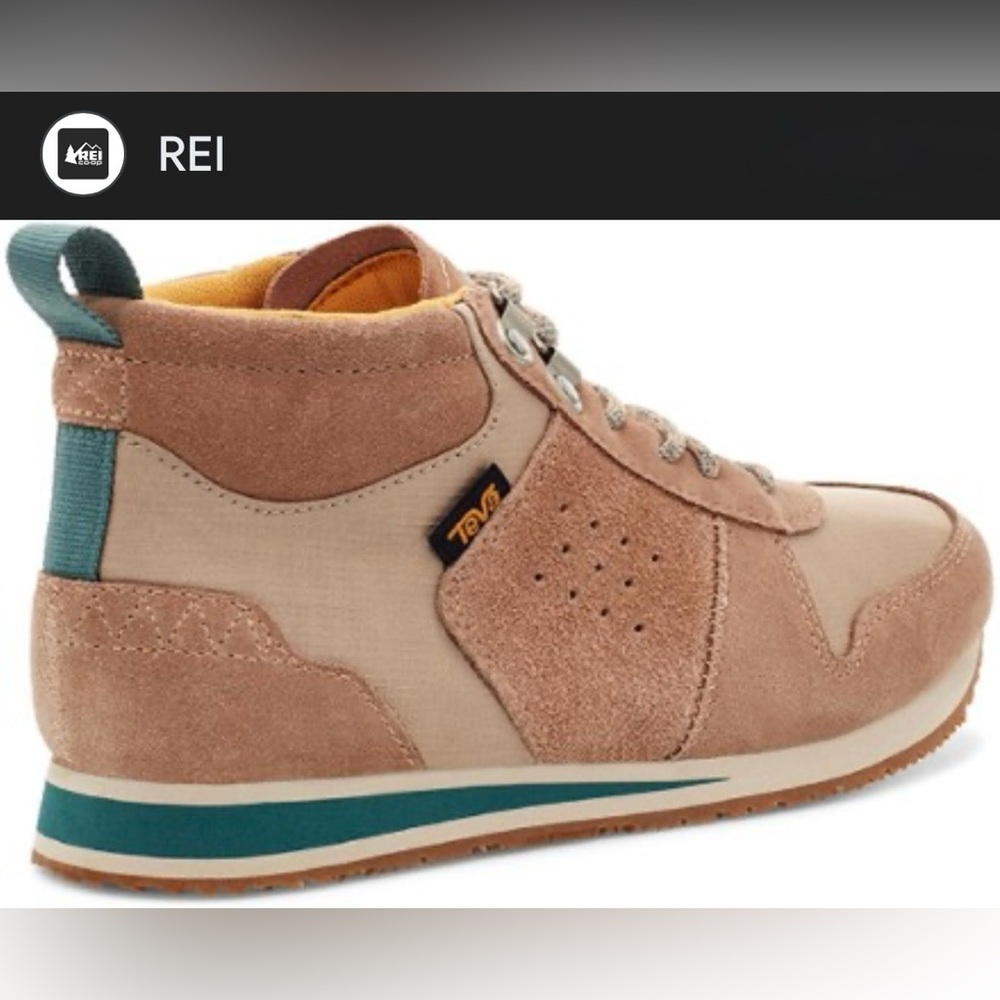 Teva Highside '84 Mid Shoes in Tan/Cream/Forest Green size 6